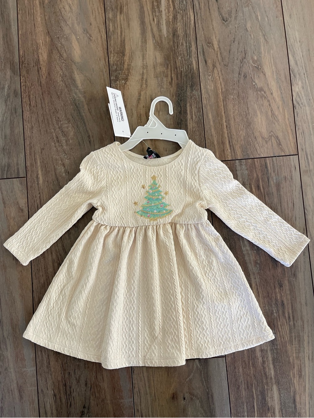 Lilt Toddler cream colored Girls long sleeve Christmas holiday Dress Size 2T NWT